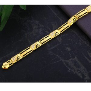 22KT Gold Gentlemen's CZ Casting Bracelet MCB123