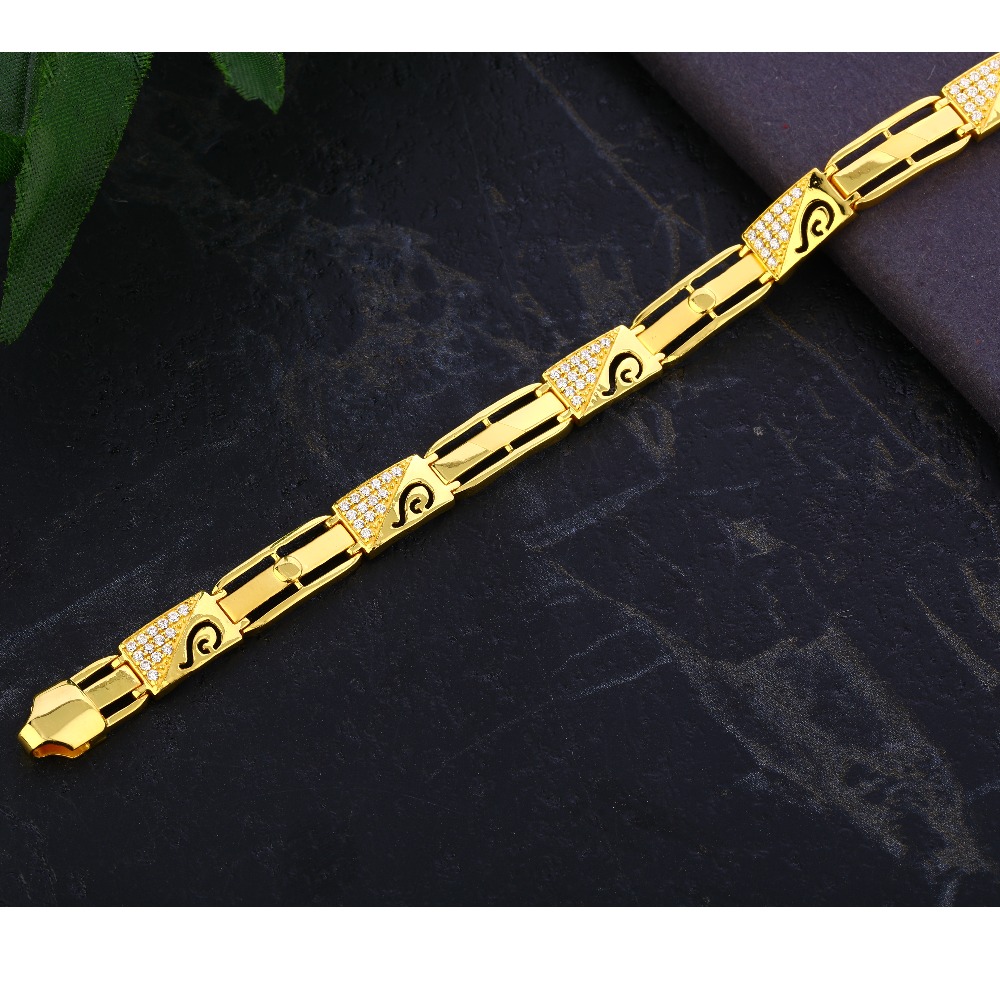 22KT Gold Gentlemen's CZ Casting Bracelet MCB123