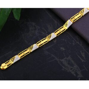 22KT CZ Gold Men's stylish Casting Bracelet MCB122