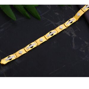 22KT CZ Gold Men's Delicate Casting Bracelet MCB103