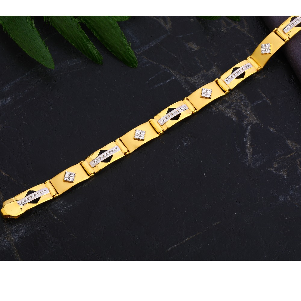 22KT CZ Gold Men's Delicate Casting Bracelet MCB103