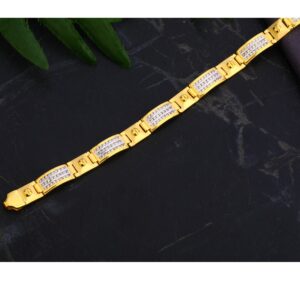 22KT CZ Gold Men's Casting Bracelet MCB100