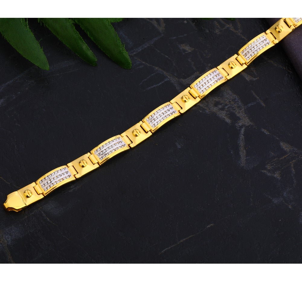 22KT CZ Gold Men's Casting Bracelet MCB100