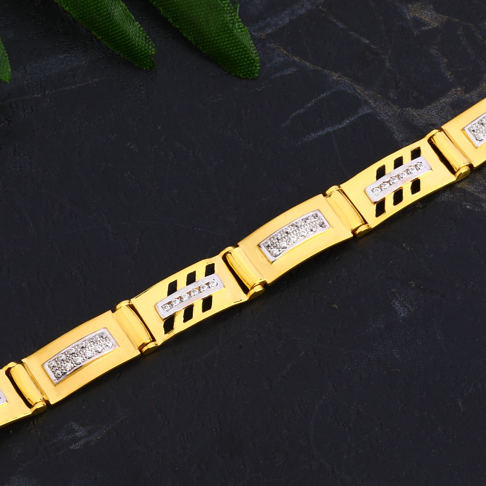 22KT Gold Men's Fancy Casting Bracelet MCB97 - Image 2