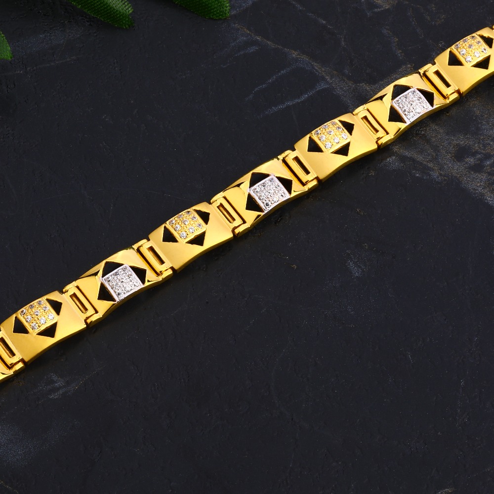 22KT Gold Men's Delicate Casting Bracelet MCB95 - Image 2