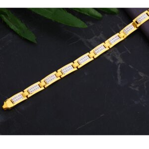 916 Gold Gentlemen's gorgeous CZ Casting Bracelet MCB90