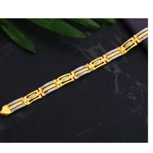 916 Gold Gentlemen's  Exclusive CZ Casting Bracelet MCB88
