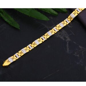 916 Gold Gentlemen's  Classic CZ Casting Bracelet MCB86