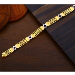 916 gold gentlemen's designer plain bracelet mpb382