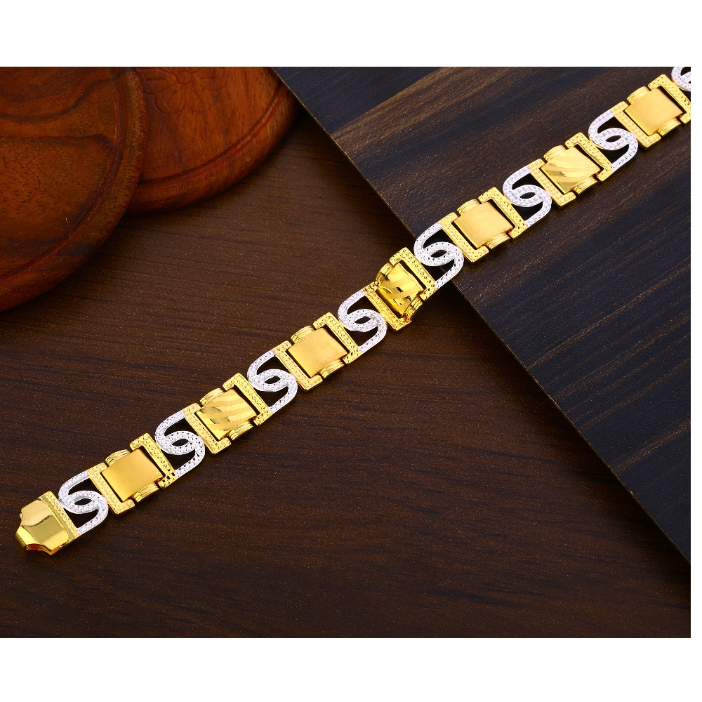 916 Gold Gentlemen's  classic Plain Bracelet MPB381