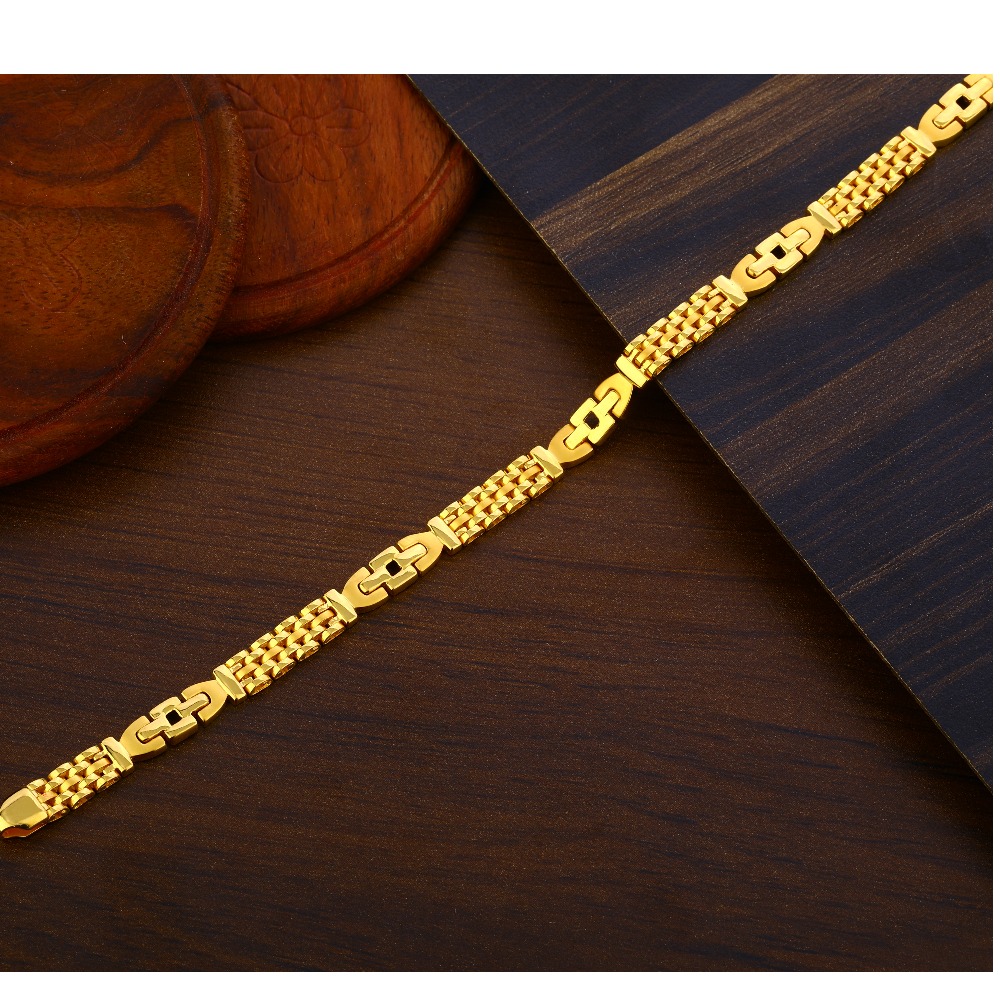 916 Gold Men's  fancy Hallmark Bracelet MPB377