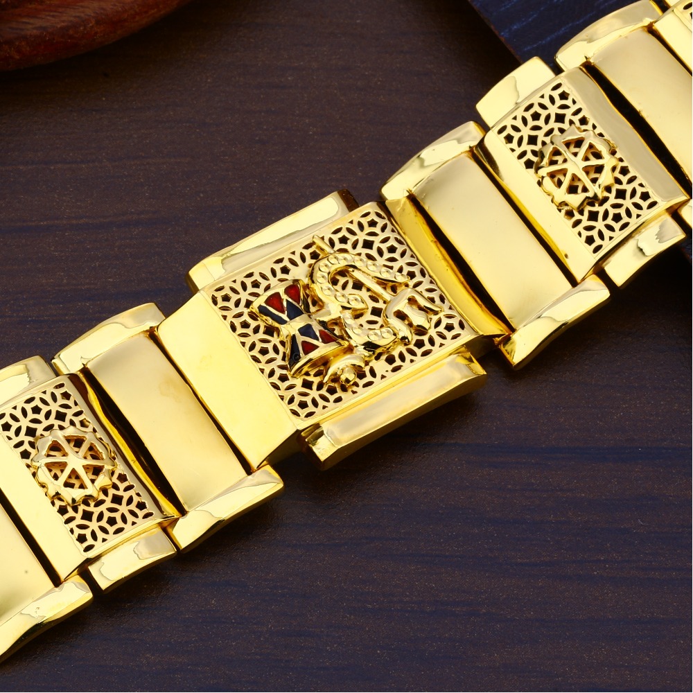 916 Gold Men's hallmark Bracelet MPB236 - Image 2