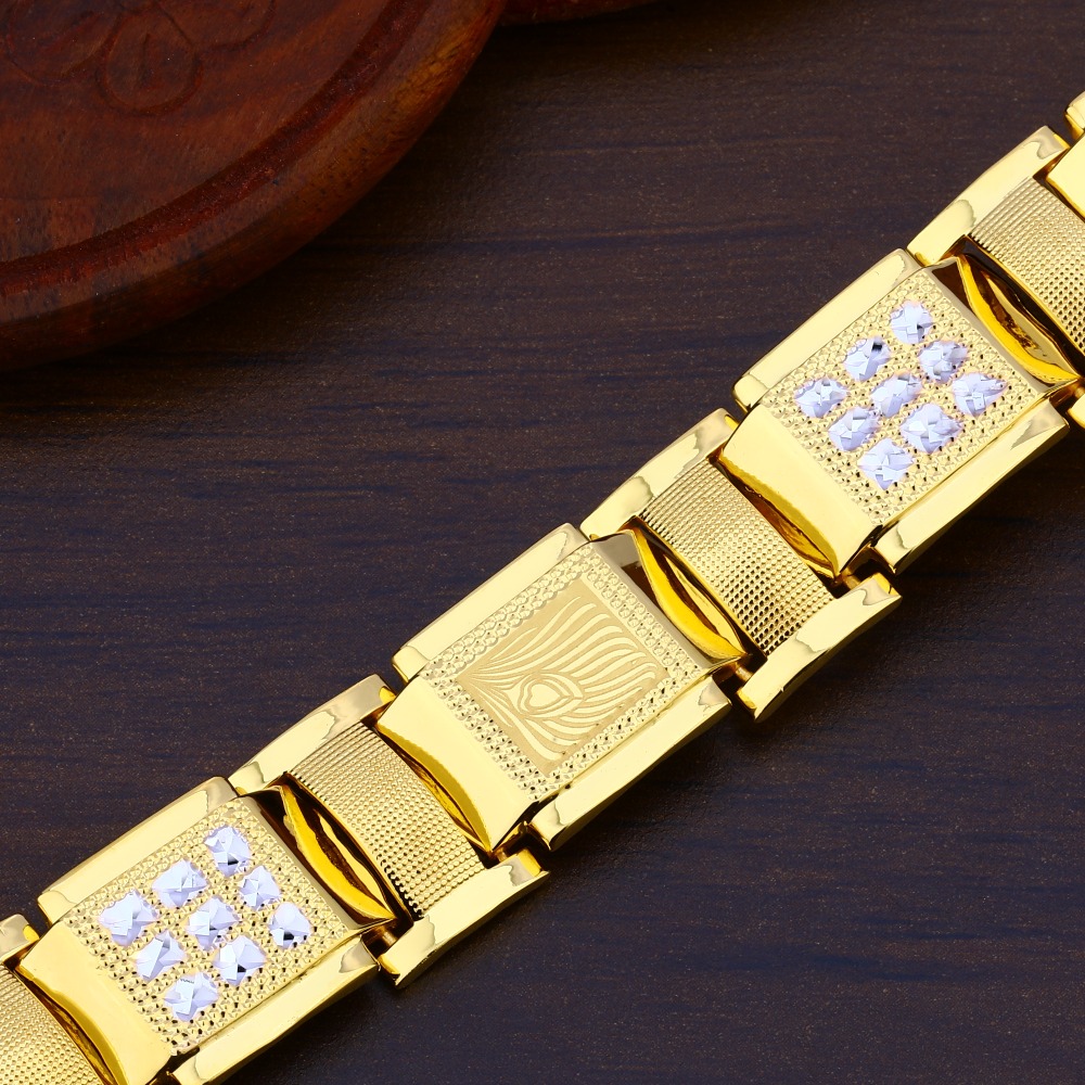 916 Gold Men's Fancy Bracelet MPB233 - Image 2