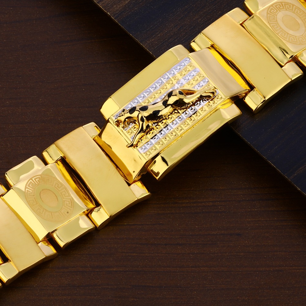 916 Gold Men's Delicate Bracelet MPB287 - Image 2