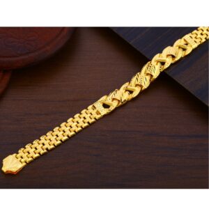 916 Gold CZ Hallmark Mens Stylish Plain Bracelet MPB315