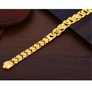 916 Gold CZ Hallmark Mens Exclusive Plain Bracelet MPB313