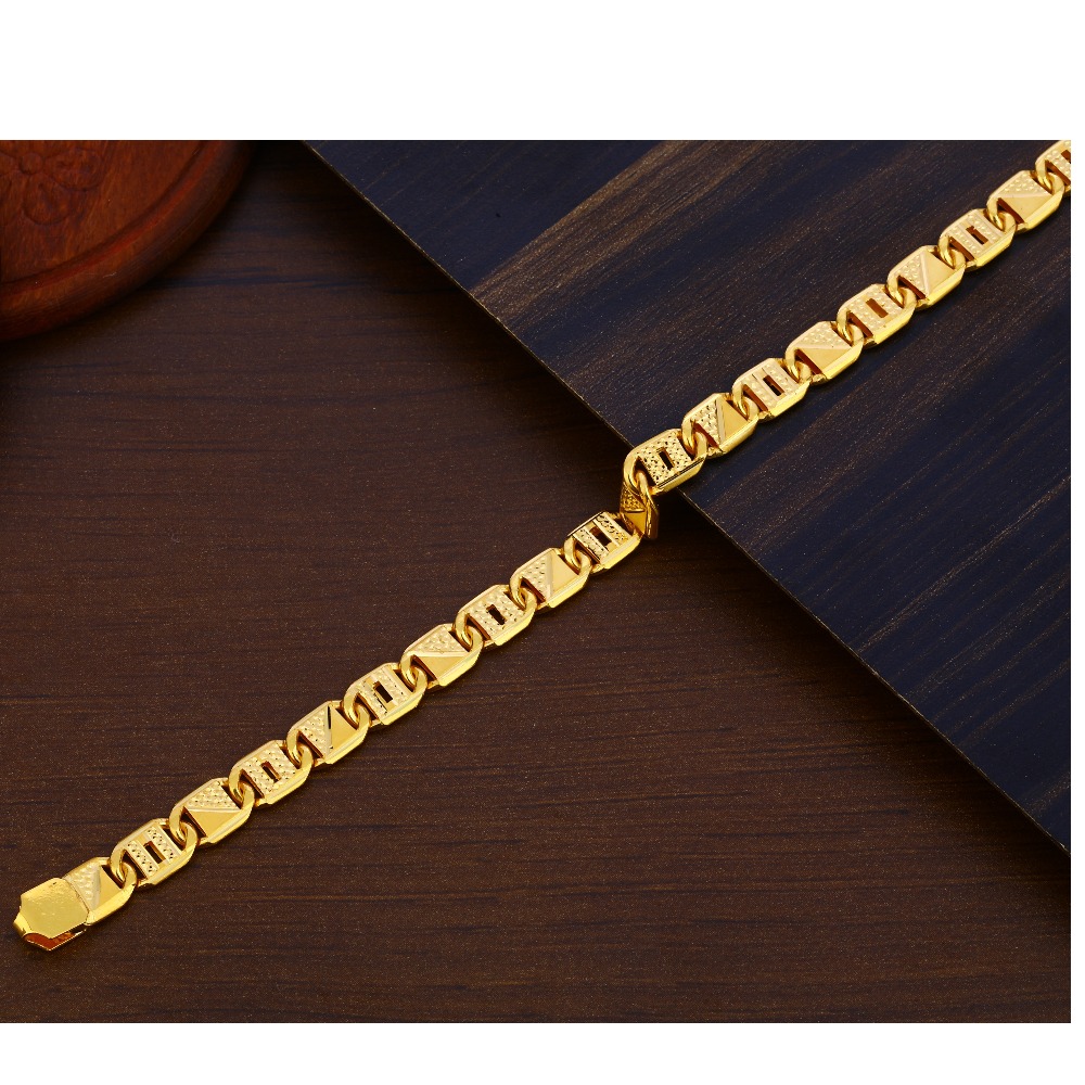 916 Gold Plain Exclusive Hallmark Men's Bracelet MPB285