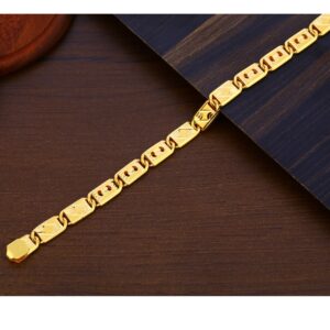 916 Gold Plain Delicate Hallmark Men's Bracelet MPB284