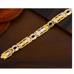 916 Gold Plain men's Bracelet MPB272
