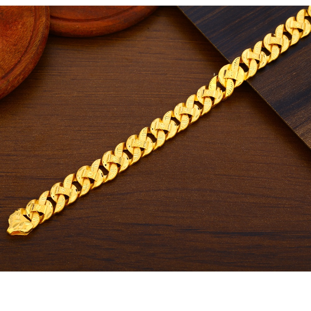 22CT Plain Hallmark Classic Gold Men's Bracelet MPB371