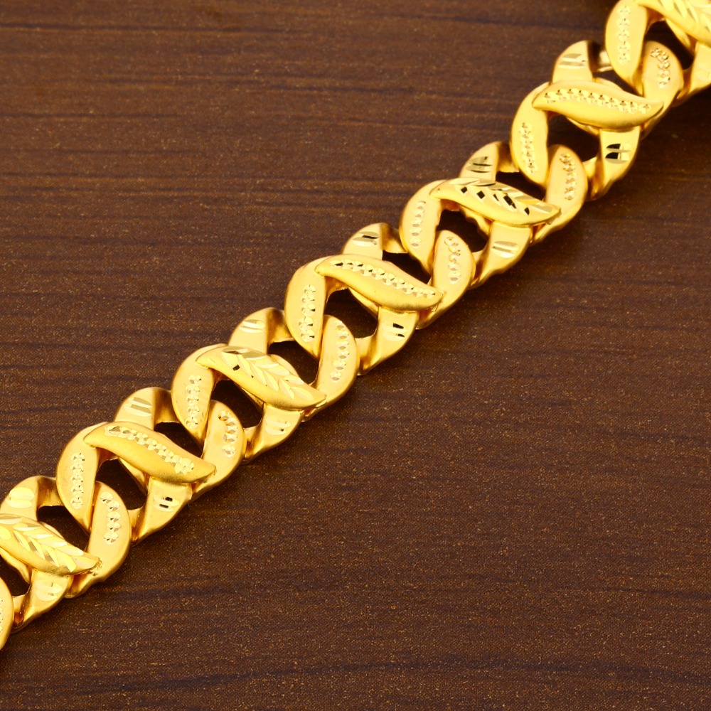 22CT Plain Hallmark Gold Men's Bracelet MPB370 - Image 2