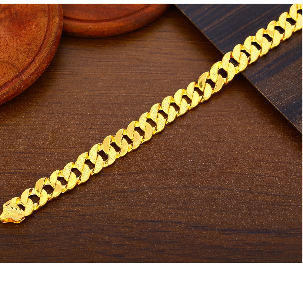 22CT  Plain Classic Gold Men's Bracelet MPB363