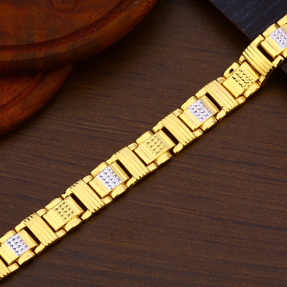 22CT Plain Gold men's Bracelet MPB232 - Image 2