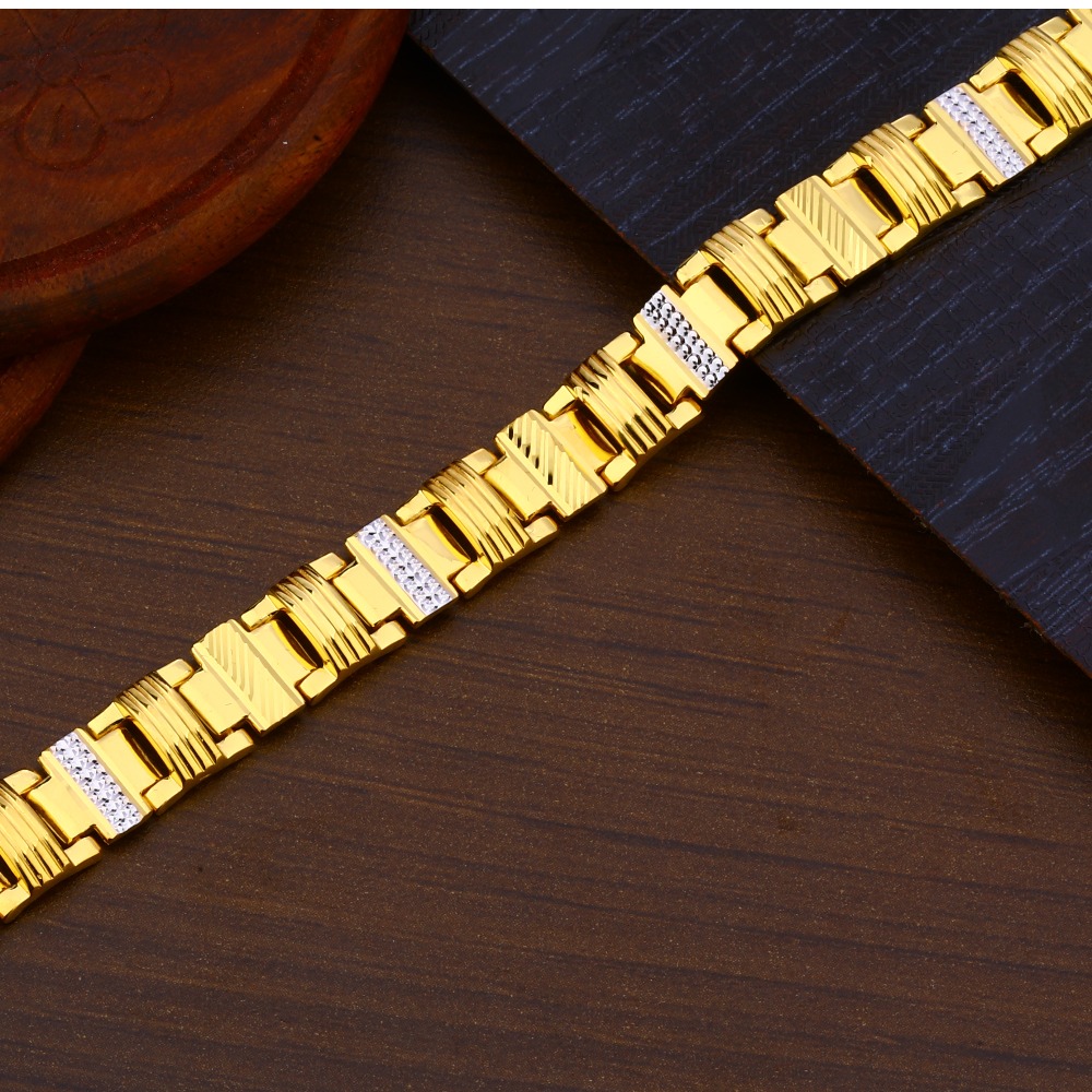 22KT Gold Gentlemen's Gorgeous Plain Bracelet MPB230 - Image 2