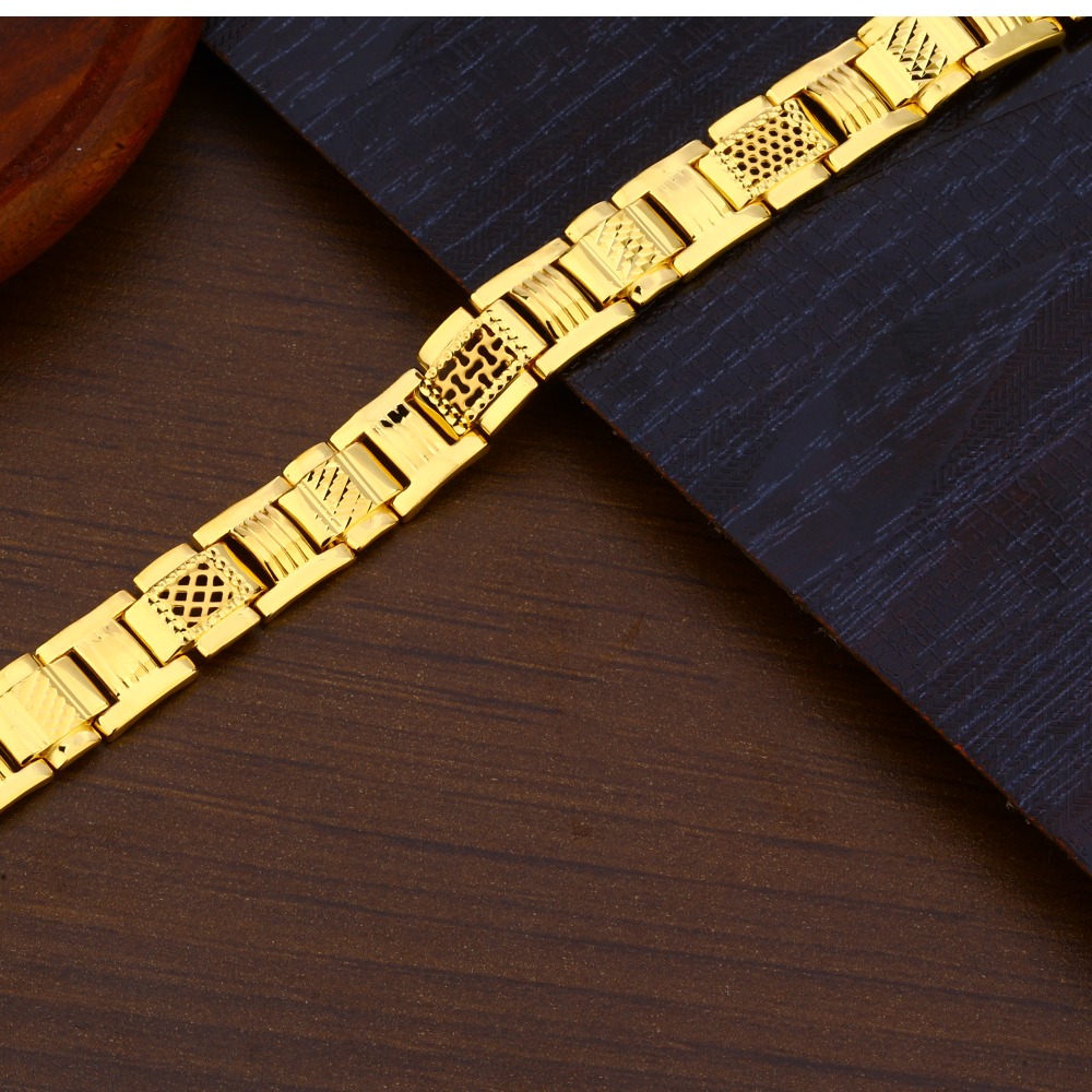 22KT Gold Gentlemen's exclusive Plain Bracelet MPB228 - Image 2