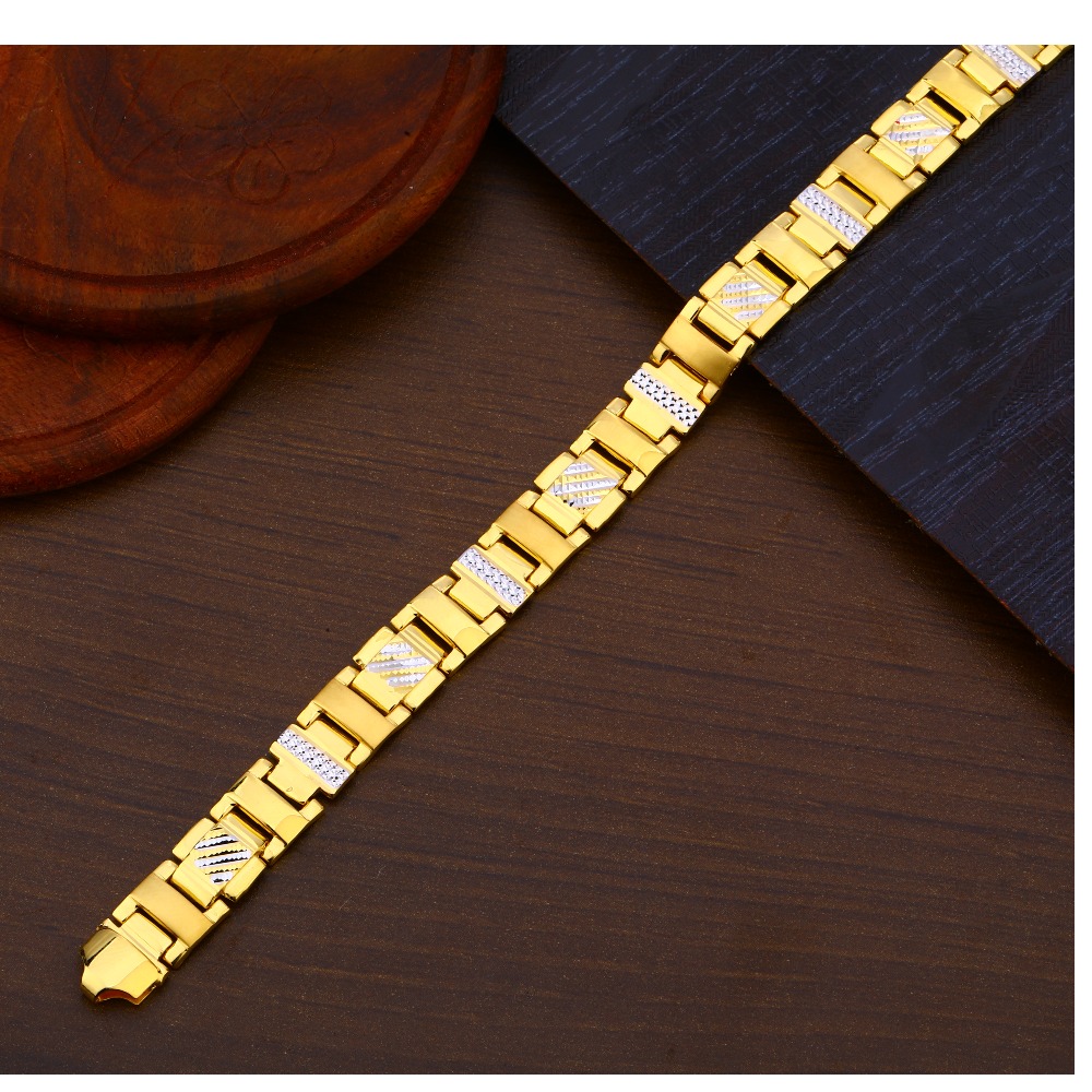 22KT Gold Hallmark Fancy Men's Plain Bracelet MPB221