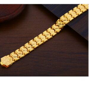 916 Gold CZ Hallmark Mens Plain Bracelet MPB309