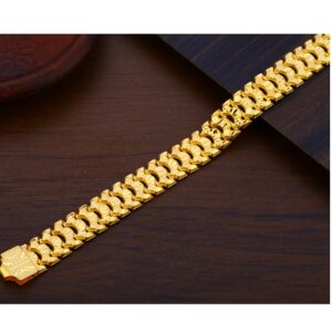 916 Gold CZ Mens Exclusive Plain Bracelet MPB305