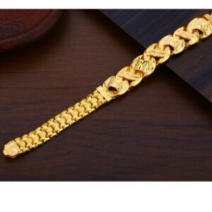916 Gold CZ Mens Plain Bracelet MPB301