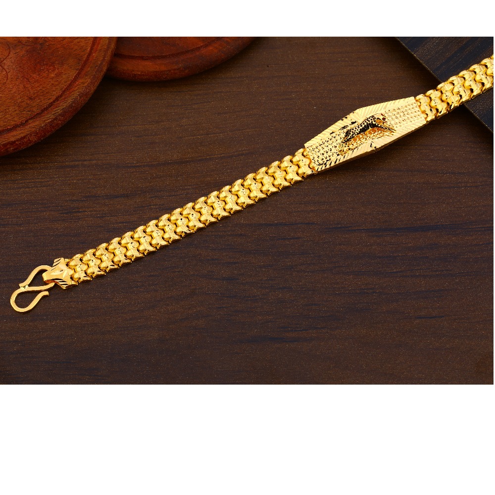 916 Gold Gentlemen's  Gorgeous Plain Bracelet MPB359