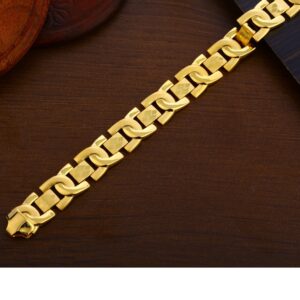 916 Gold Gentlemen's  Designer Plain Bracelet MPB259