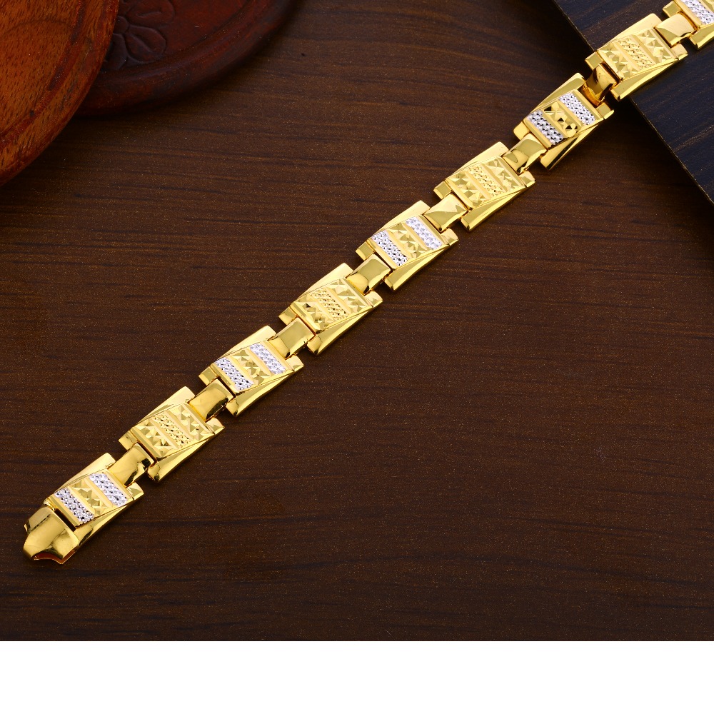 916 Gold Gentlemen's  Classic Plain Bracelet MPB258