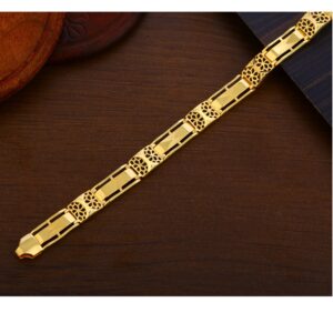 916 Gold Men's stylish Hallmark Plain Bracelet MPB256