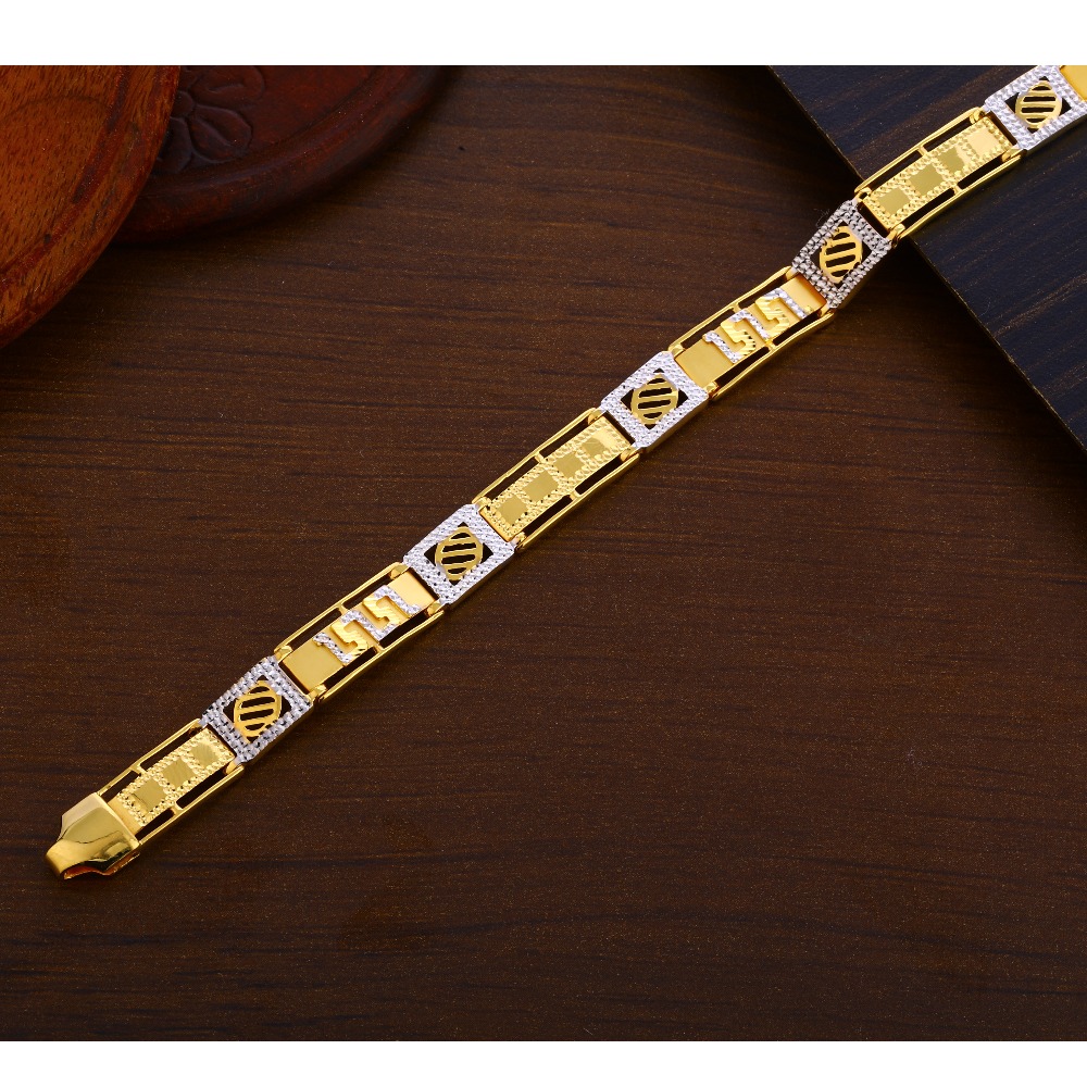 916 Gold Men's Gorgeous Hallmark Plain Bracelet MPB255
