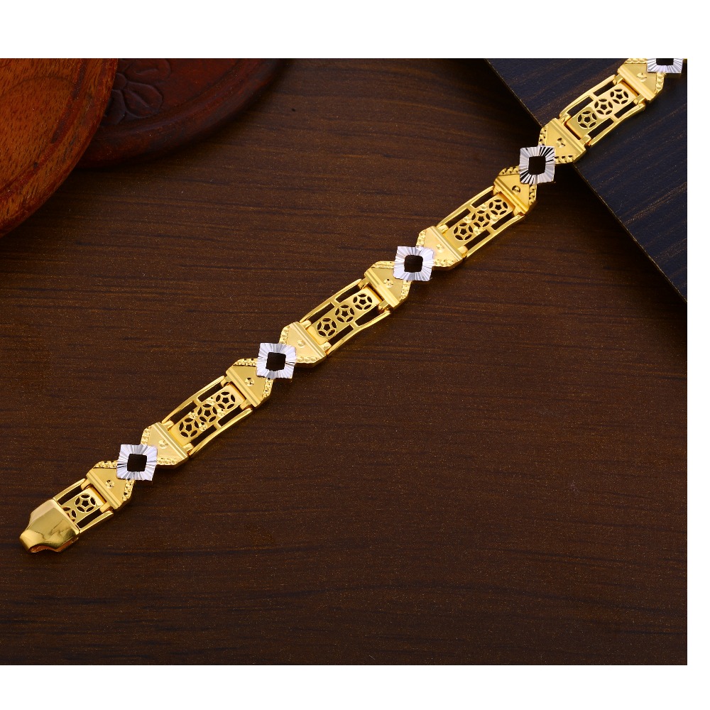 916 Gold Men's exclusive Hallmark Plain Bracelet MPB253