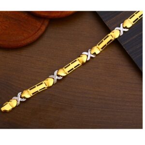 916 Gold Men's Classic Hallmark Plain Bracelet MPB250