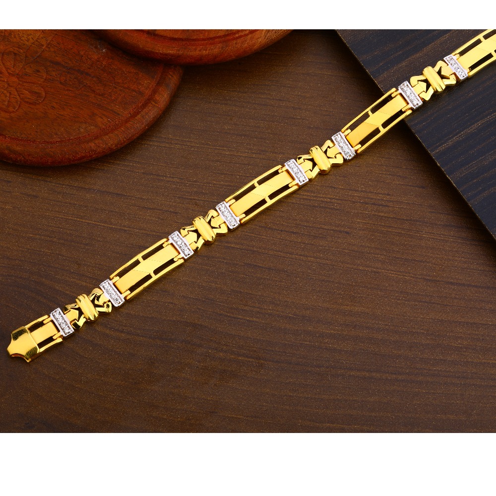916 Gold Men's Hallmark Plain Bracelet MPB249