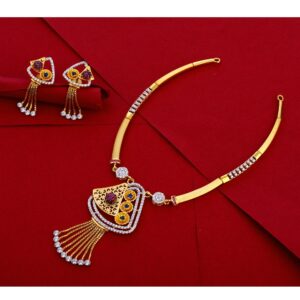 916 Gold Hallmark Designer Necklace Set LN264