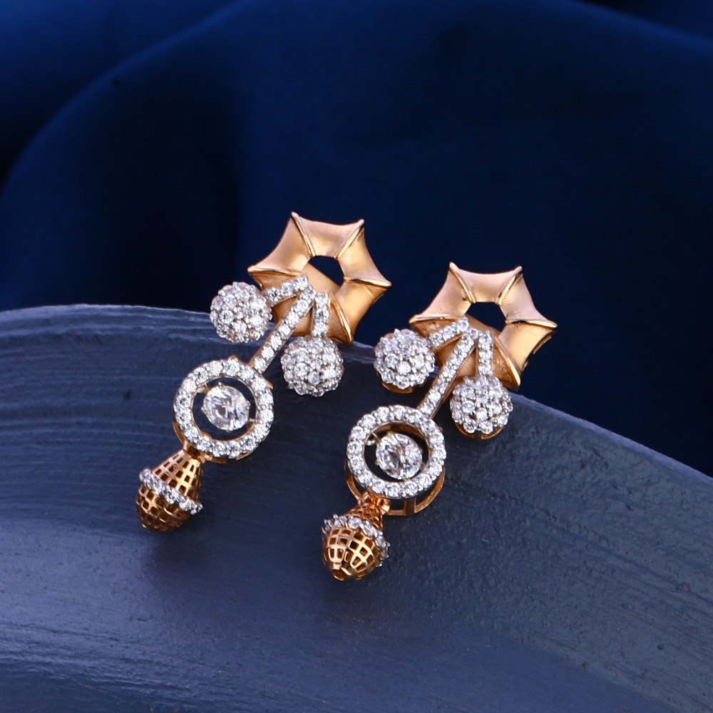 750 Rose Gold stylish Hallmark Necklace Set RN302 - Image 2