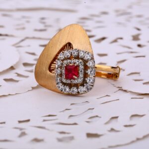 18CT Rose Gold CZ Designer Diamond Ring RLR634