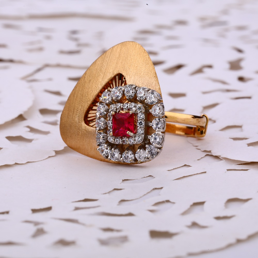 18CT Rose Gold CZ Designer Diamond Ring RLR634