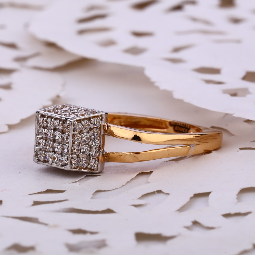 18CT Rose Gold CZ Classic  Diamond Ring RLR633
