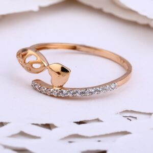 18KT Rose Gold CZ stylish Hallmark Ring RLR608