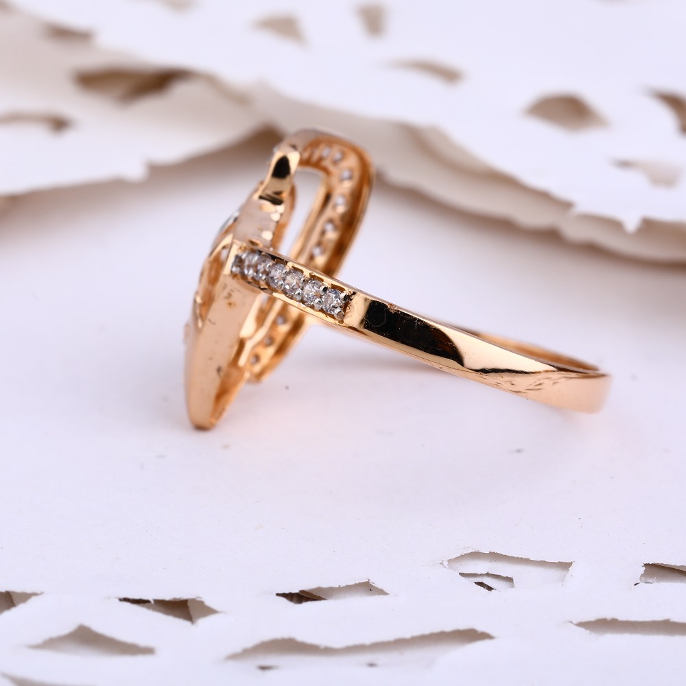 18KT Rose Gold CZ Delicate Hallmark Ring RLR604 - Image 2
