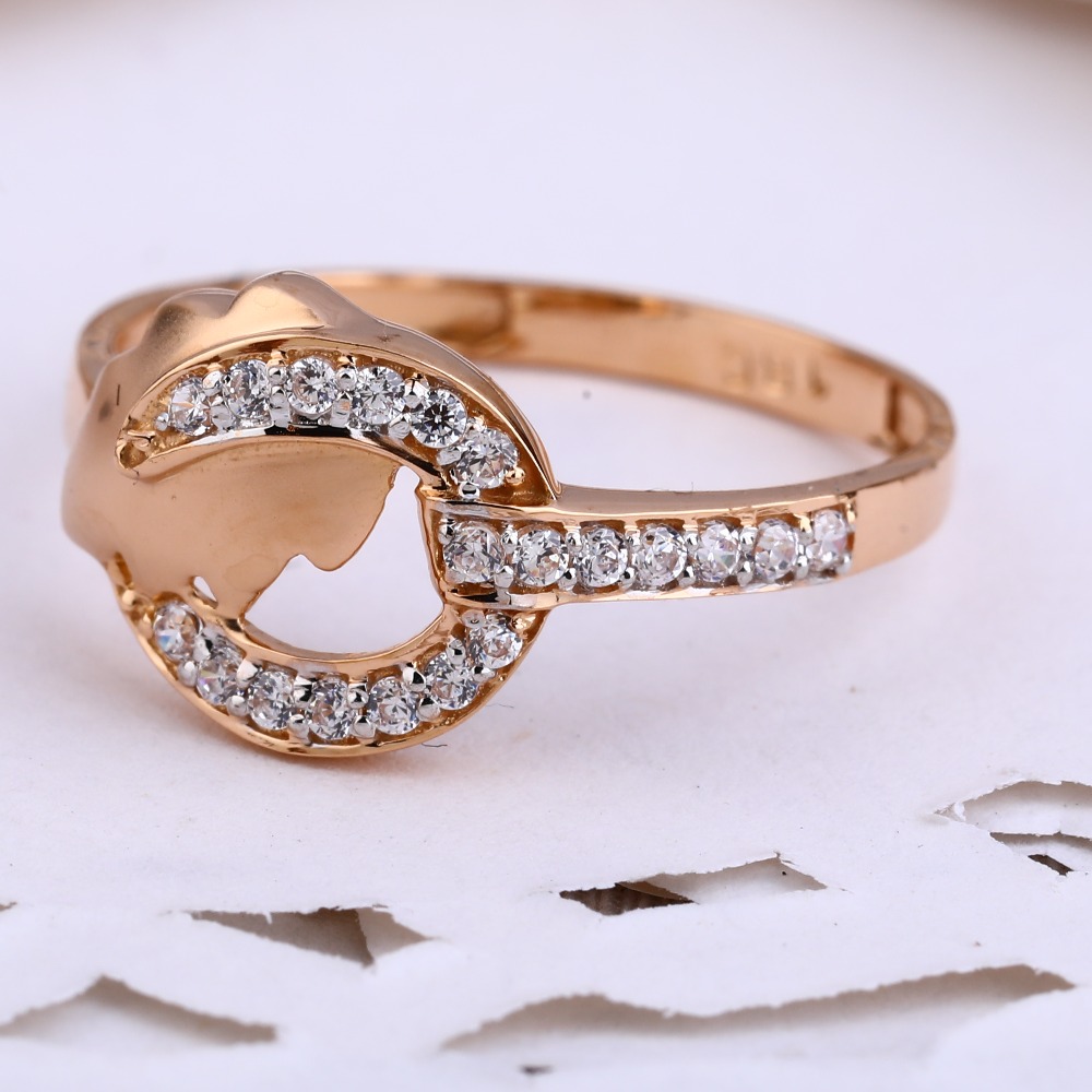 18KT Rose Gold CZ  Designer Hallmark Ring RLR603