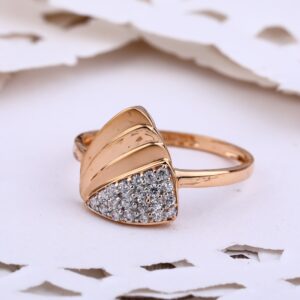 750 Rose Gold CZ stylish Women's Ring RLR592